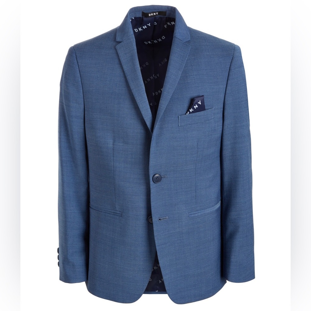 DKNY Solid Blue suit Jacket and pants size 18R